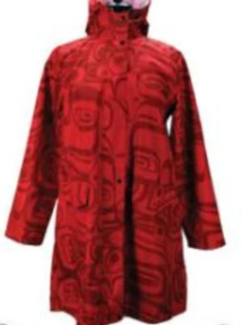Lightweight full length waterproof raincoat - RED - L/XL